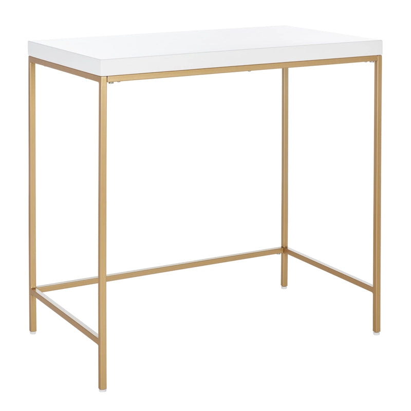 Modern Gold Frame White Top Desk