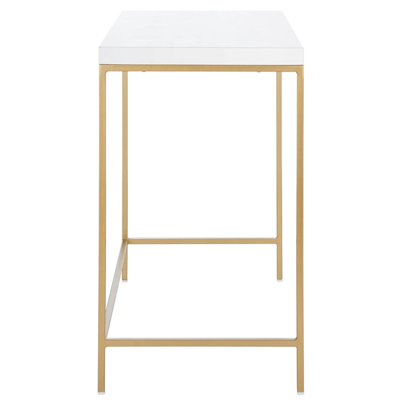 Modern Gold Frame White Top Desk