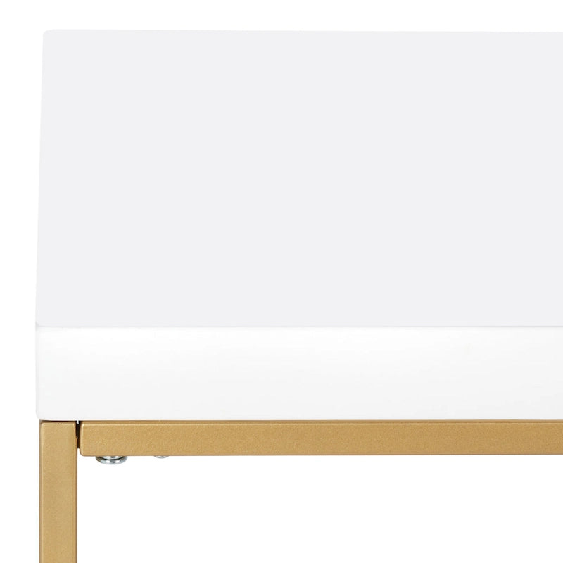 Modern Gold Frame White Top Desk