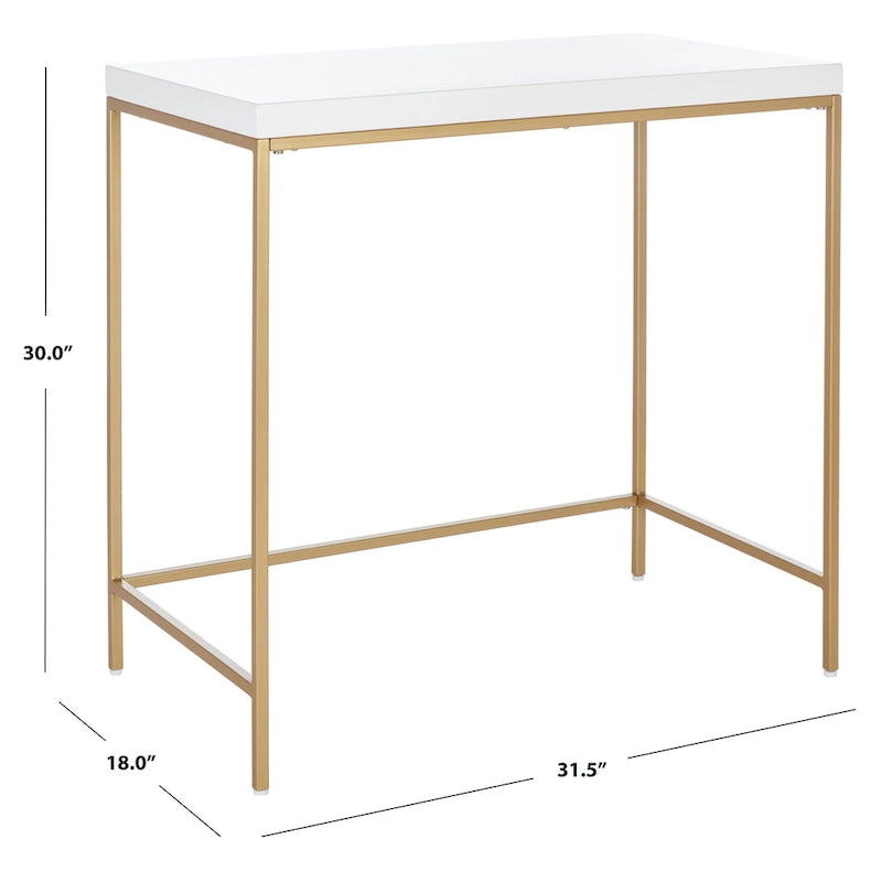 Modern Gold Frame White Top Desk