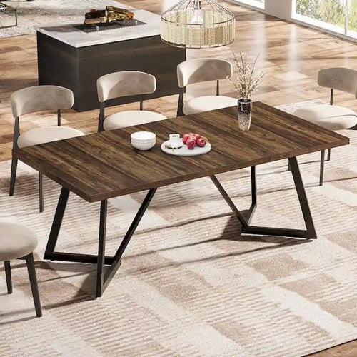 Tavolo da pranzo grande da 70.86 pollici per 6-8 persone, tavolo da pranzo moderno