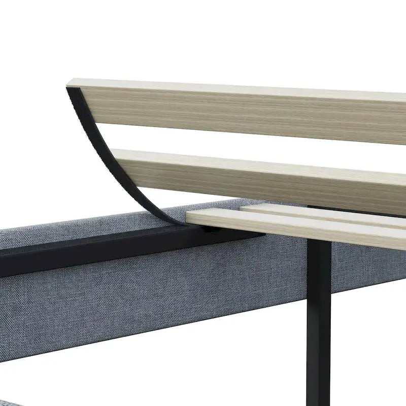 Queen Upholstered Platform Bed with Adjustable Headboard