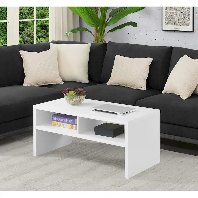 Modern 3-Tier Coffee Table with Shelves