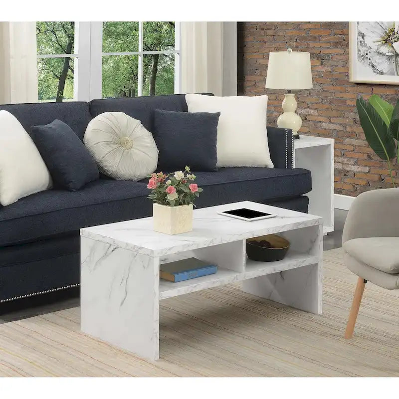 Modern 3-Tier Coffee Table with Shelves