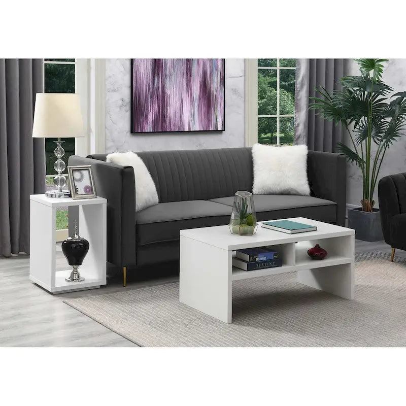 Modern 3-Tier Coffee Table with Shelves