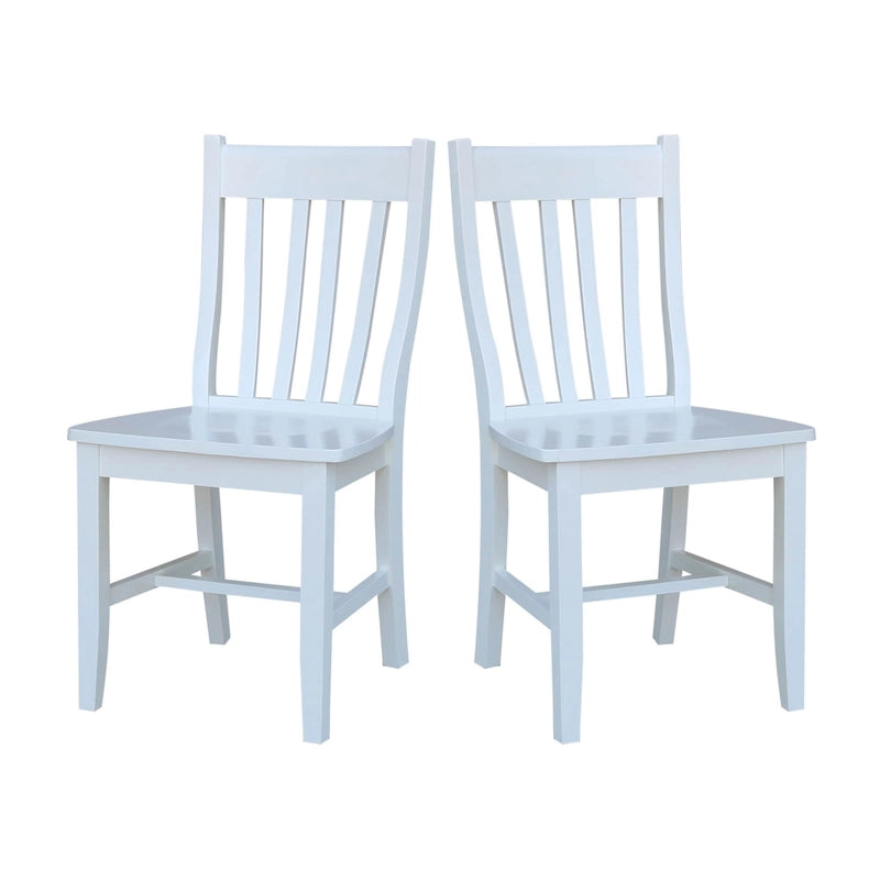 Solid Wood Schoolhouse Dining Chairs, Set of 2