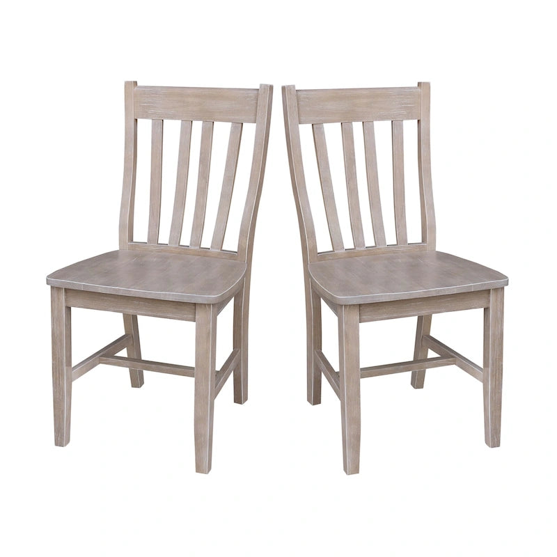 Solid Wood Schoolhouse Dining Chairs, Set of 2