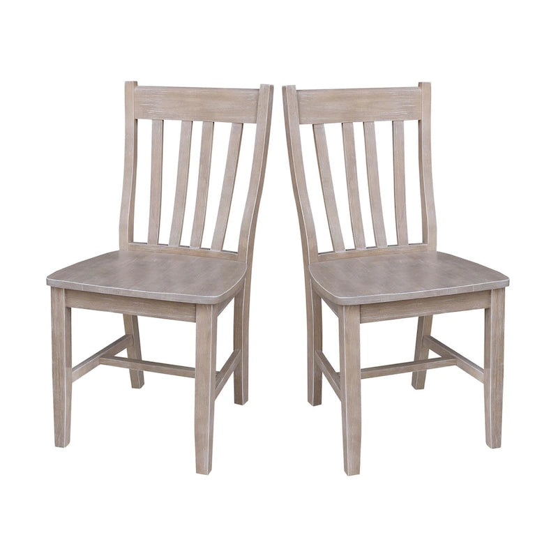 Solid Wood Schoolhouse Dining Chairs, Set of 2