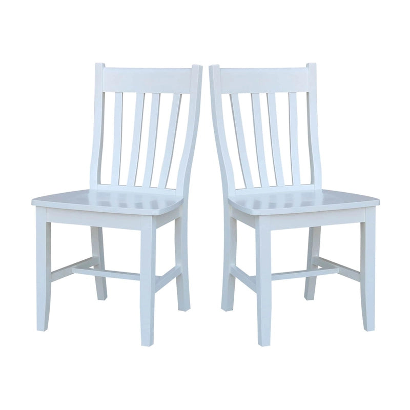 Solid Wood Schoolhouse Dining Chairs, Set of 2