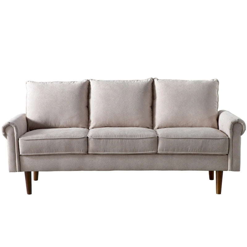 Upholstered Mid-Century Modern 3-Seat Sofa