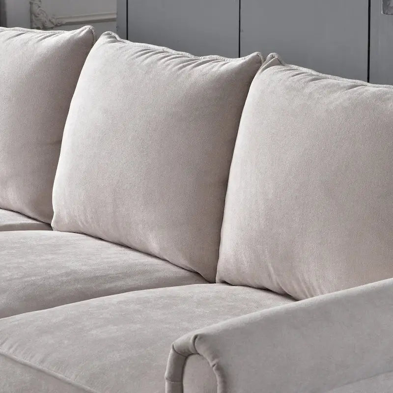 Upholstered Mid-Century Modern 3-Seat Sofa
