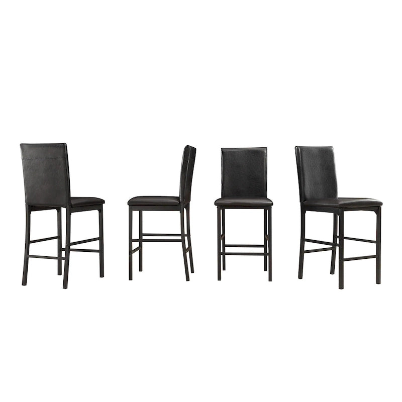 Metal Upholstered Counter Height Dining Chairs, Set of 4