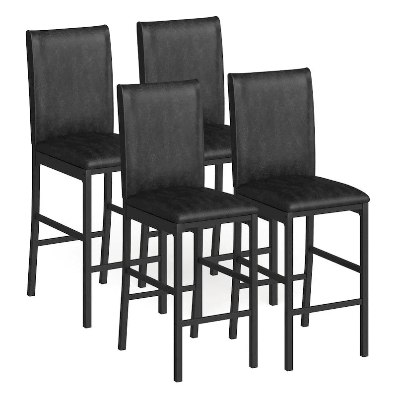 Metal Upholstered Counter Height Dining Chairs, Set of 4