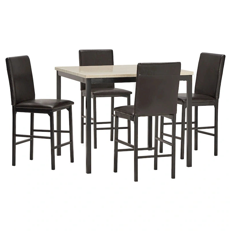 Metal Upholstered Counter Height Dining Chairs, Set of 4