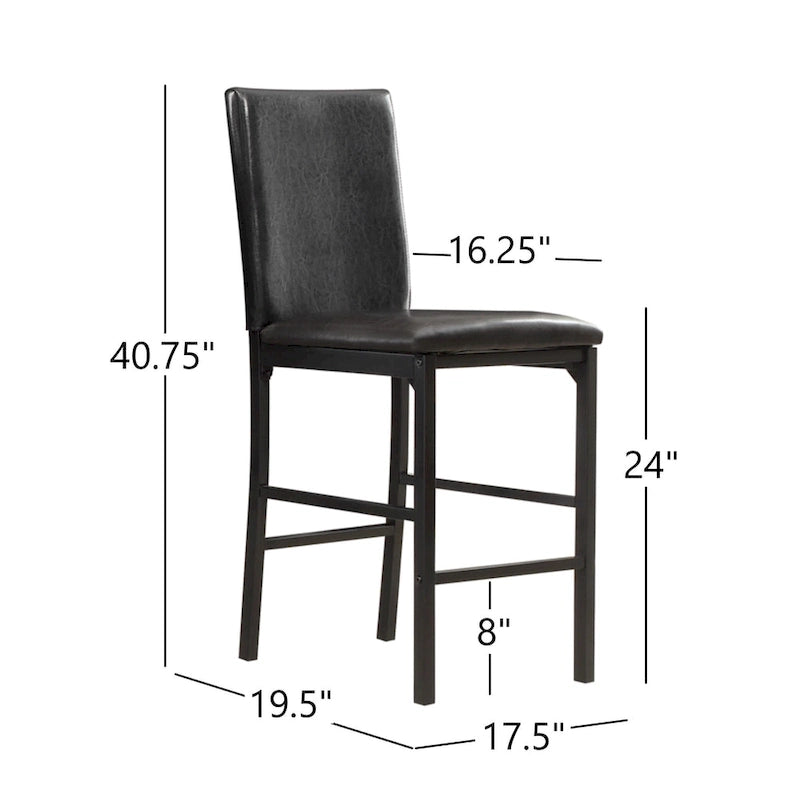 Metal Upholstered Counter Height Dining Chairs, Set of 4
