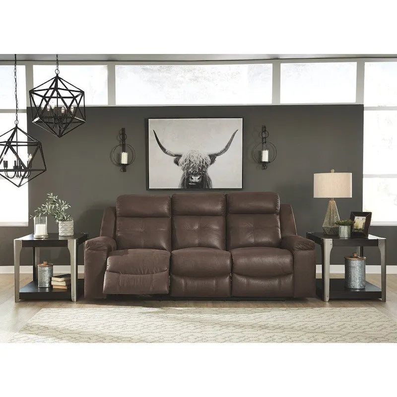Contemporary Reclining Sofa in Warm Brown