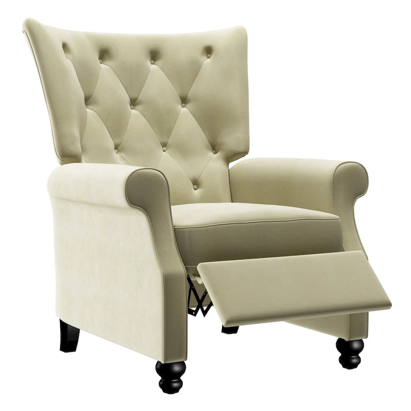 Plush Pushback Recliner Chairs, Set of 2