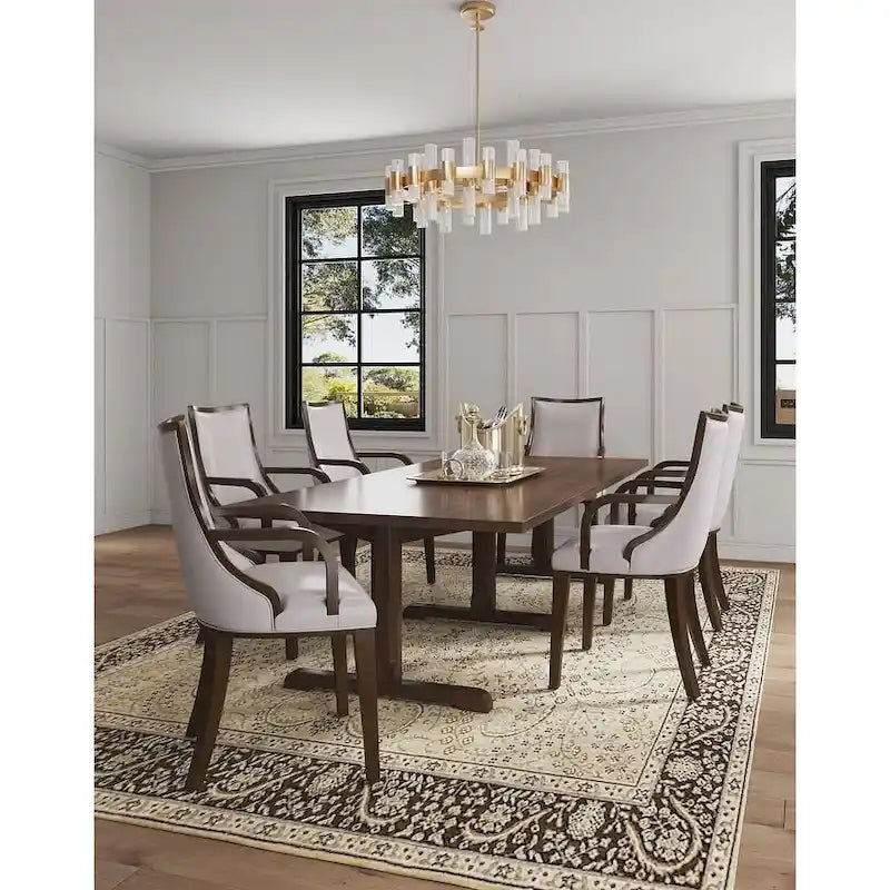Traditional Faux Leather Dining Armchair