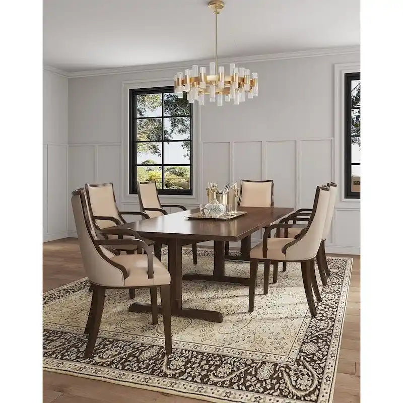 Traditional Faux Leather Dining Armchair