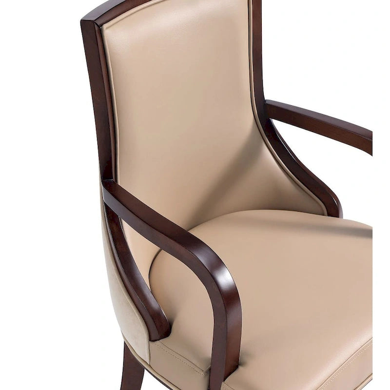 Traditional Faux Leather Dining Armchair