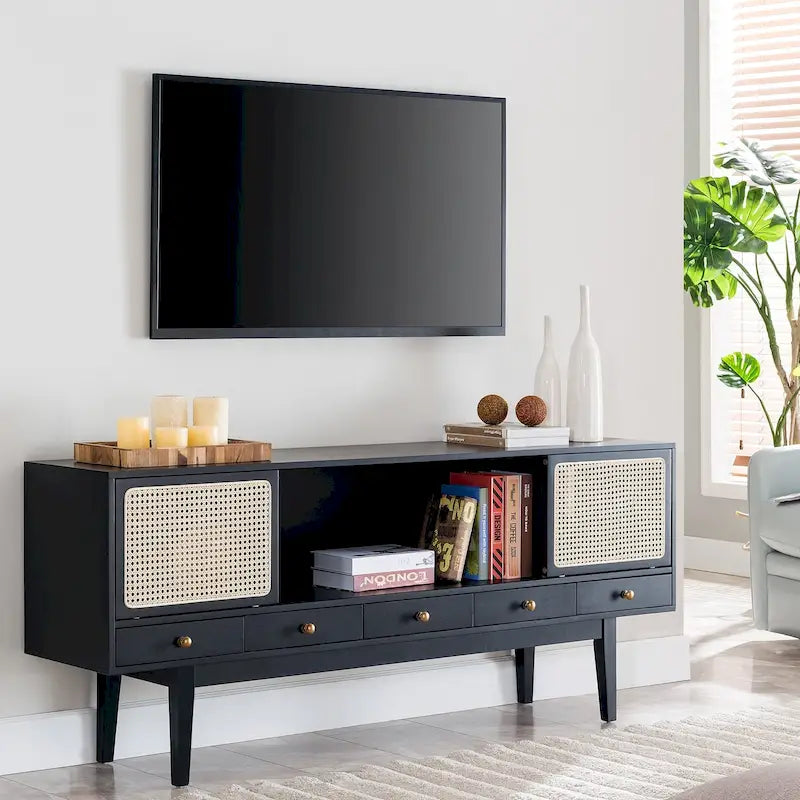 Mid-Century Modern TV Stand Media Console for TVs up to 68"