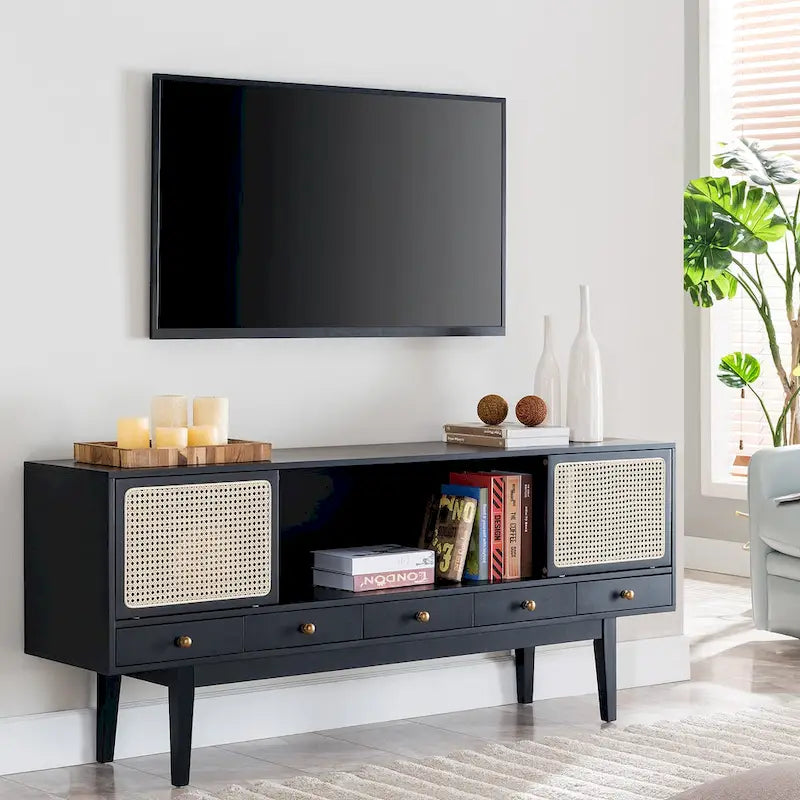 Mid-Century Modern TV Stand Media Console for TVs up to 68"