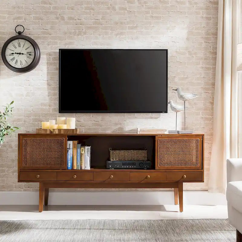 Mid-Century Modern TV Stand Media Console for TVs up to 68"
