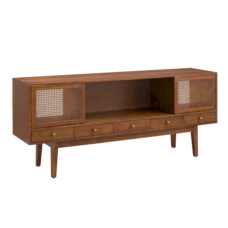 Mid-Century Modern TV Stand Media Console for TVs up to 68"