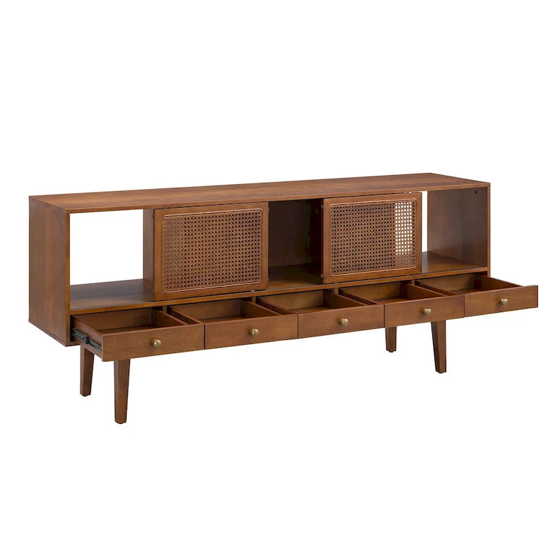 Mid-Century Modern TV Stand Media Console for TVs up to 68"