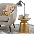 Modern Industrial 16" Metal Accent Side Table, Fully Assembled