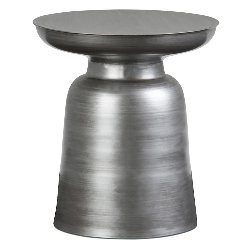 Modern Industrial 16" Metal Accent Side Table, Fully Assembled