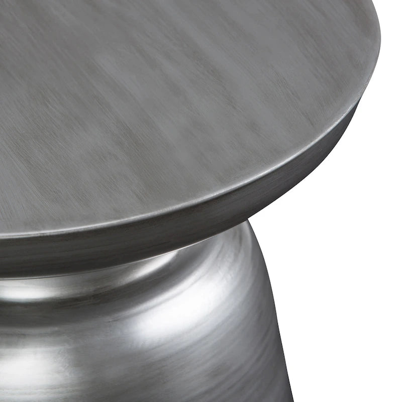Modern Industrial 16" Metal Accent Side Table, Fully Assembled