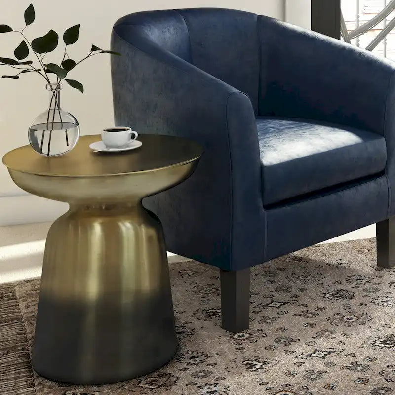 Modern Industrial 16" Metal Accent Side Table, Fully Assembled