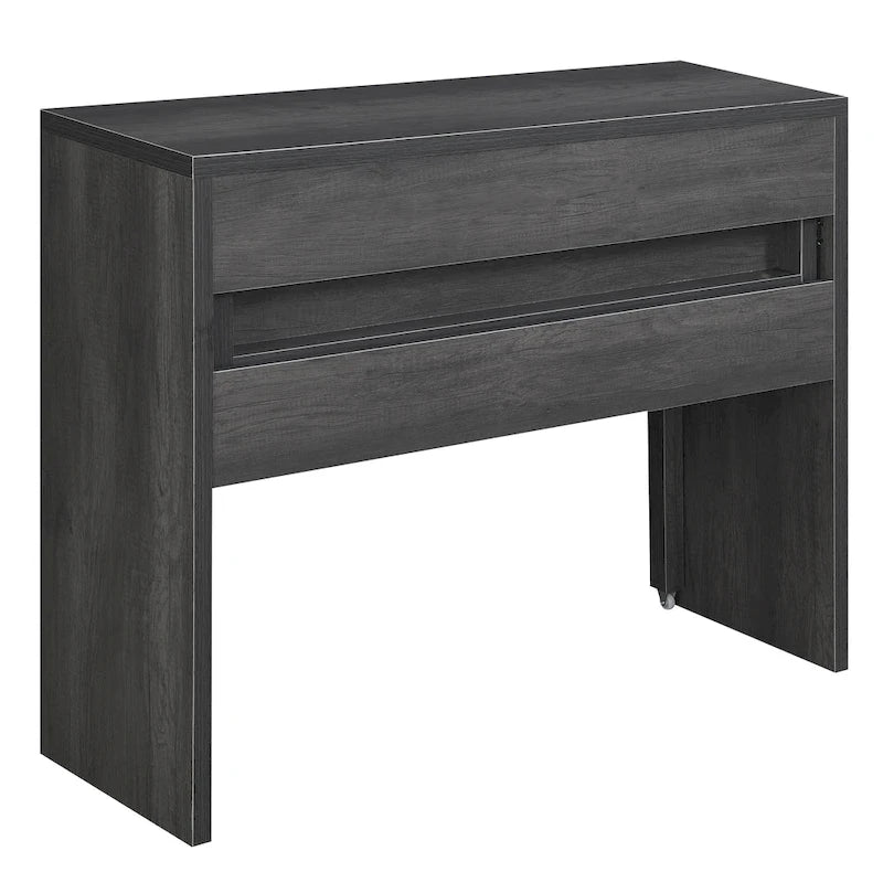 Modern Console Sliding Desk with Drawer and Monitor Riser