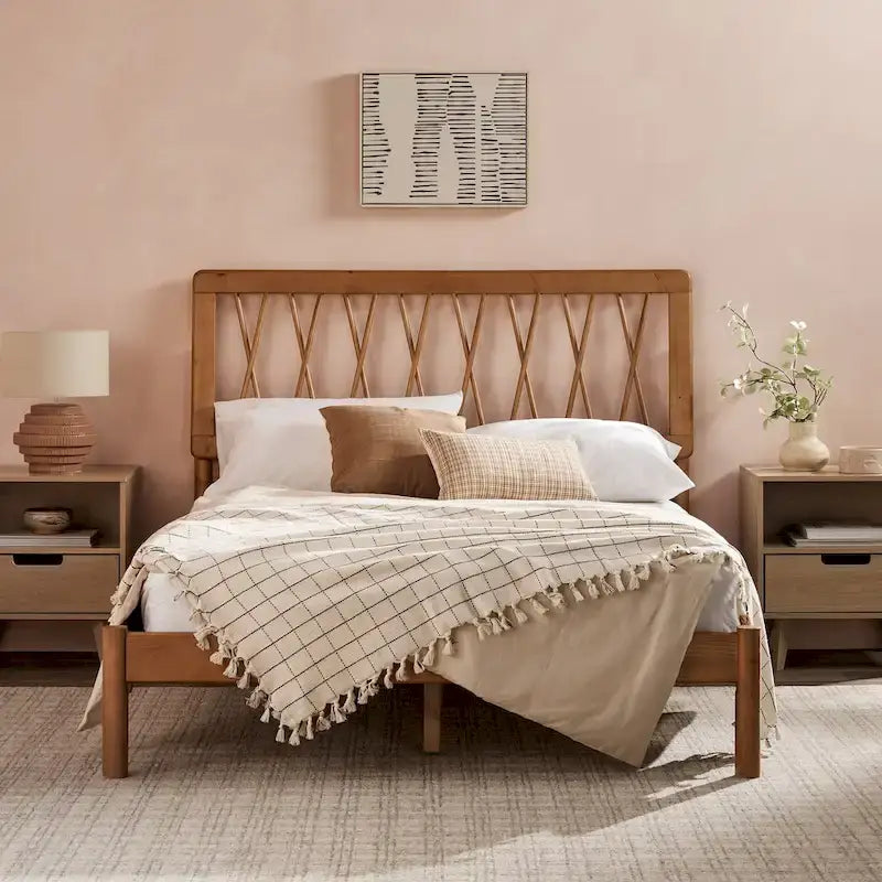 X Spindle Solid Wood Full Bed