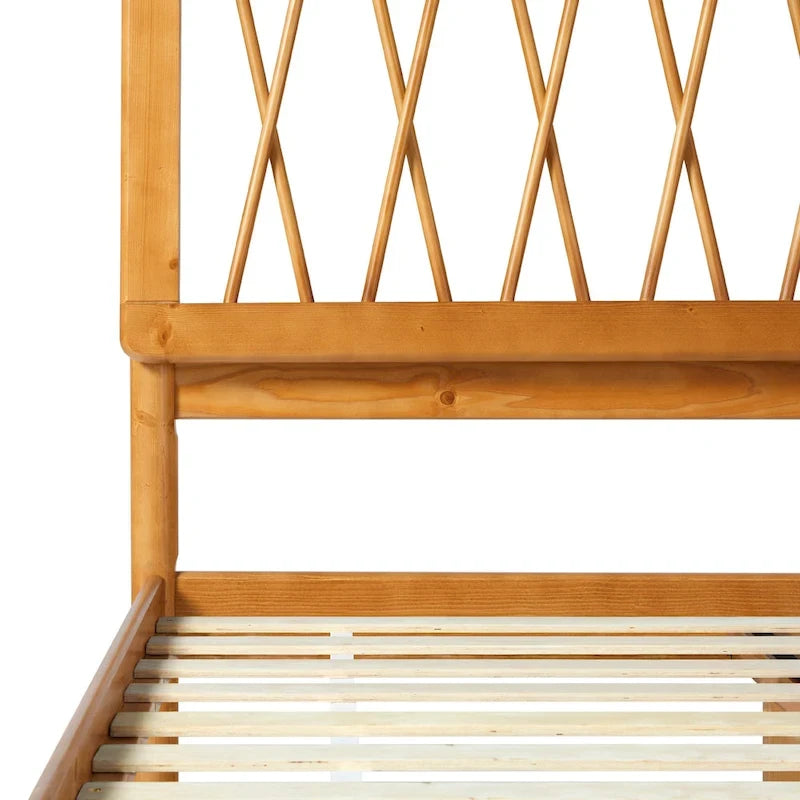 X Spindle Solid Wood Full Bed