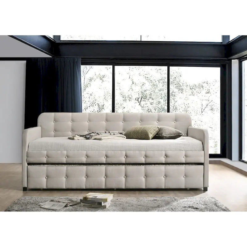 Upholstered Daybed with Trundle