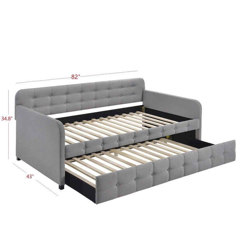 Upholstered Daybed with Trundle