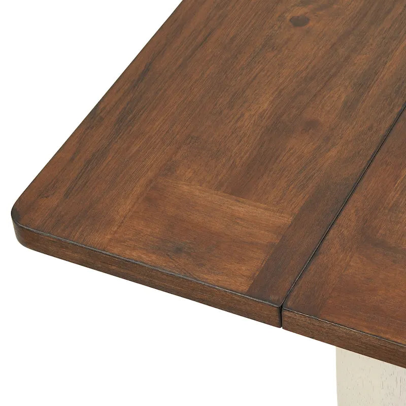 Drop Leaf Dining Table with Two-Tone Finish