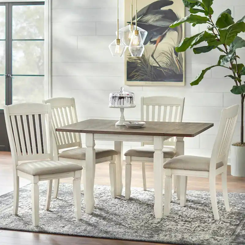 Drop Leaf Dining Table with Two-Tone Finish