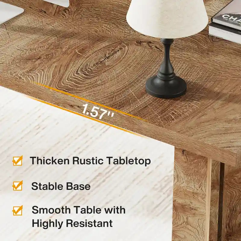 63-Inch Executive Office Desk, Modern Wood Large Computer Desk