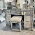 7-Drawer Mirrored Vanity Dressing Makeup Table with Sparkling Diamond