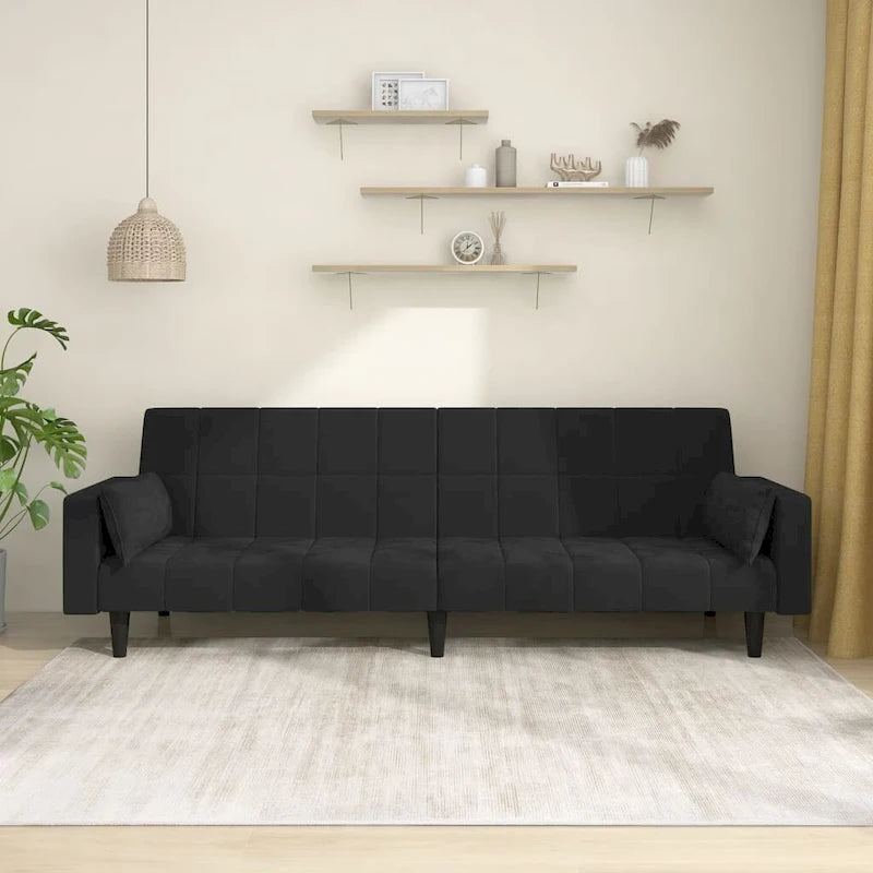 2-Seater Convertible Sleeper Sofa Couch in Velvet