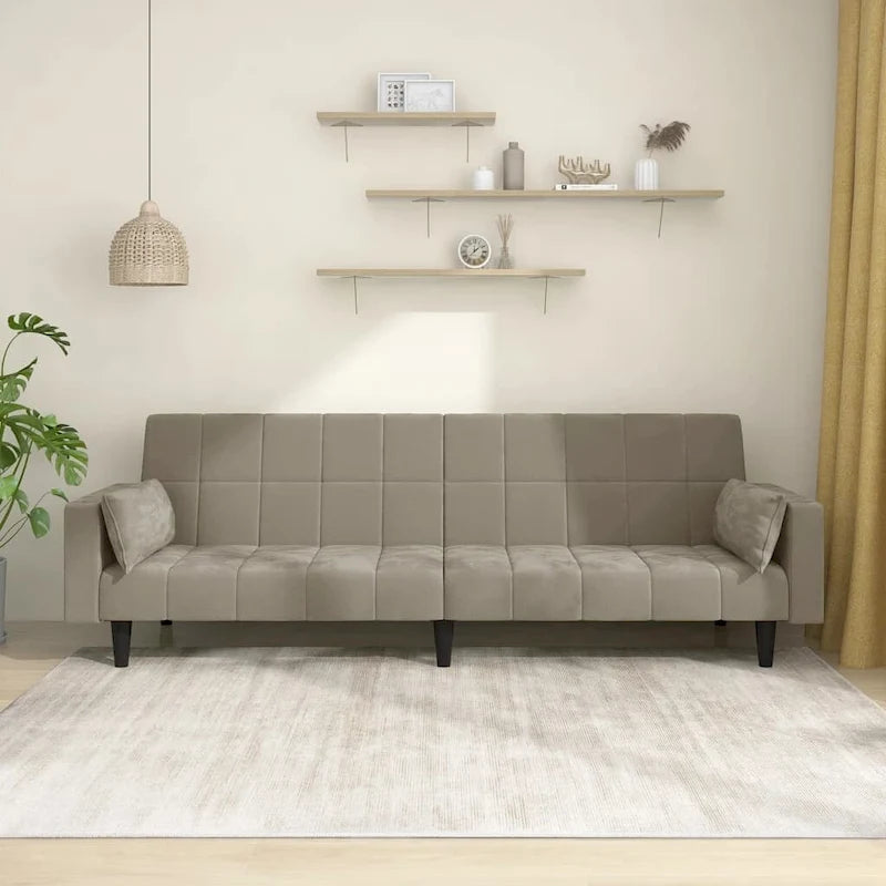 2-Seater Convertible Sleeper Sofa Couch in Velvet