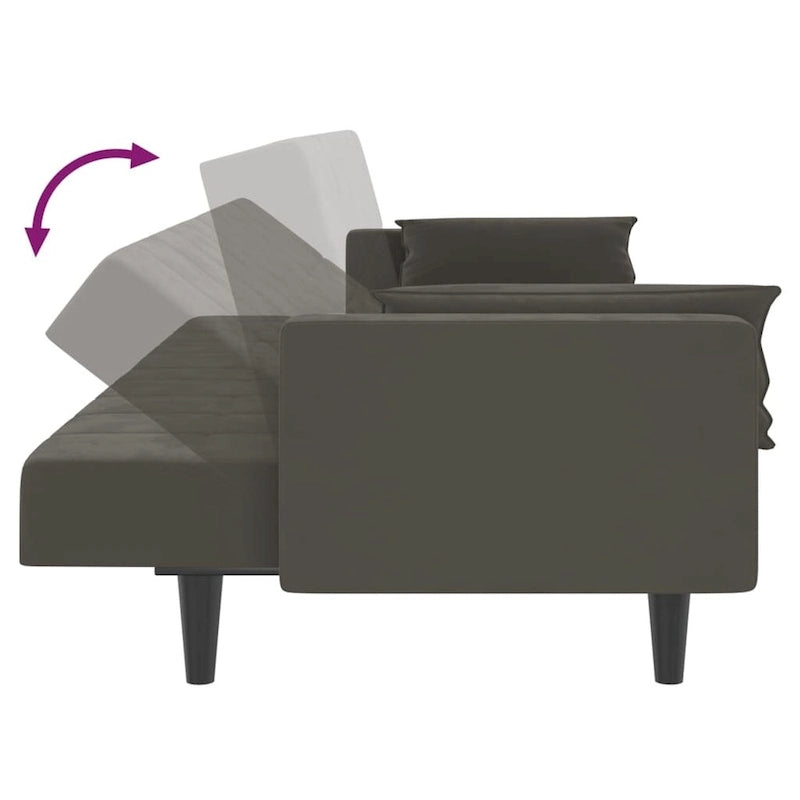 2-Seater Convertible Sleeper Sofa Couch in Velvet