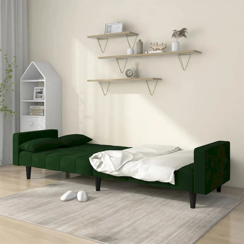 2-Seater Convertible Sleeper Sofa Couch in Velvet