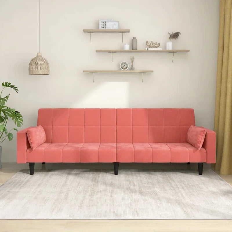 2-Seater Convertible Sleeper Sofa Couch in Velvet