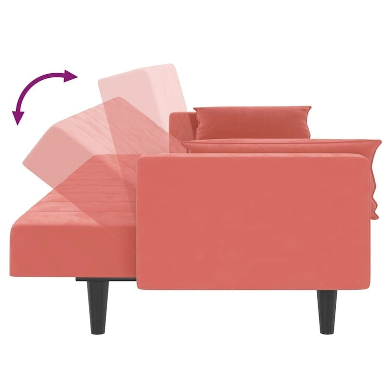 2-Seater Convertible Sleeper Sofa Couch in Velvet