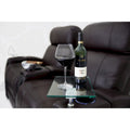 Glass Swivel Side Table for Home Theatre Seating