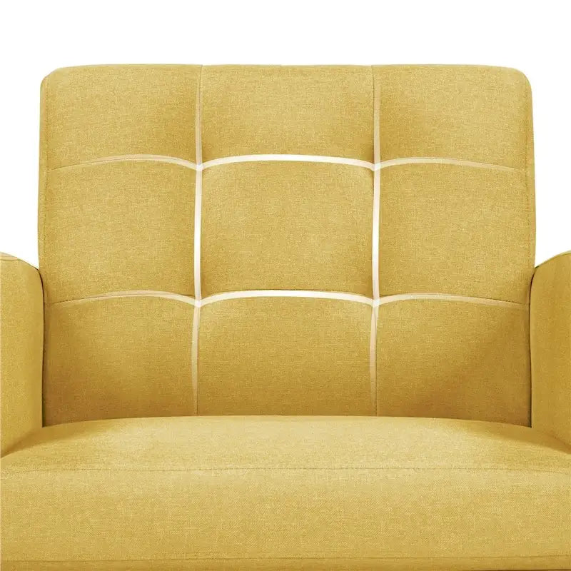 Mid Century Modern Fabric Accent Arm Chair with Rubber Wood Legs